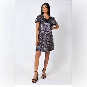 Celebrate Good Times Multi Sequin Mini Dress | Pink Lily | NWT | Size Medium